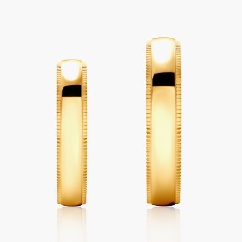 Obrączki ślubne: złote, półokrągłe, 4 mm